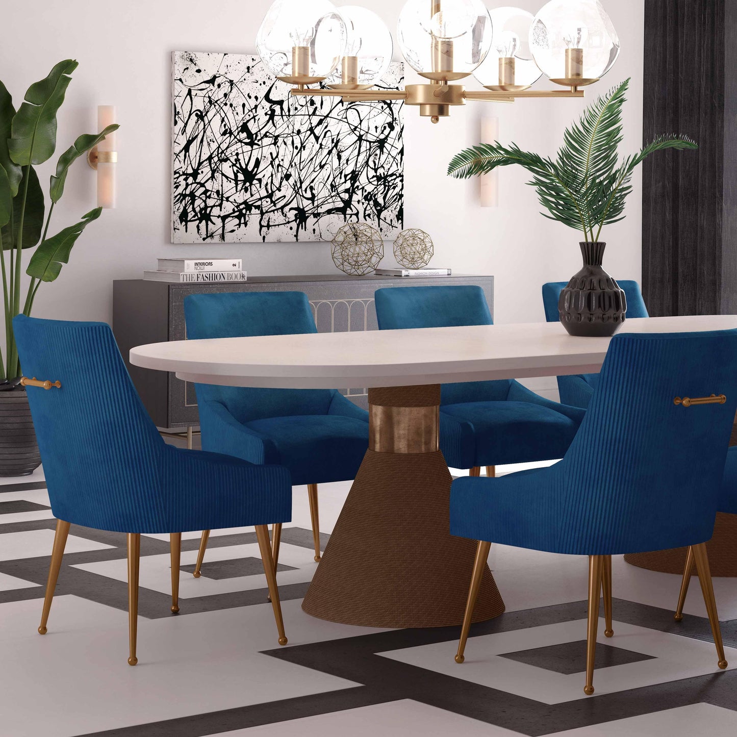 Beatrix Pleated Performance Velvet Dining Chair