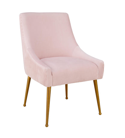 Beatrix Pleated Performance Velvet Dining Chair - Blush