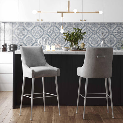 Beatrix Pleated Performance Velvet Stool