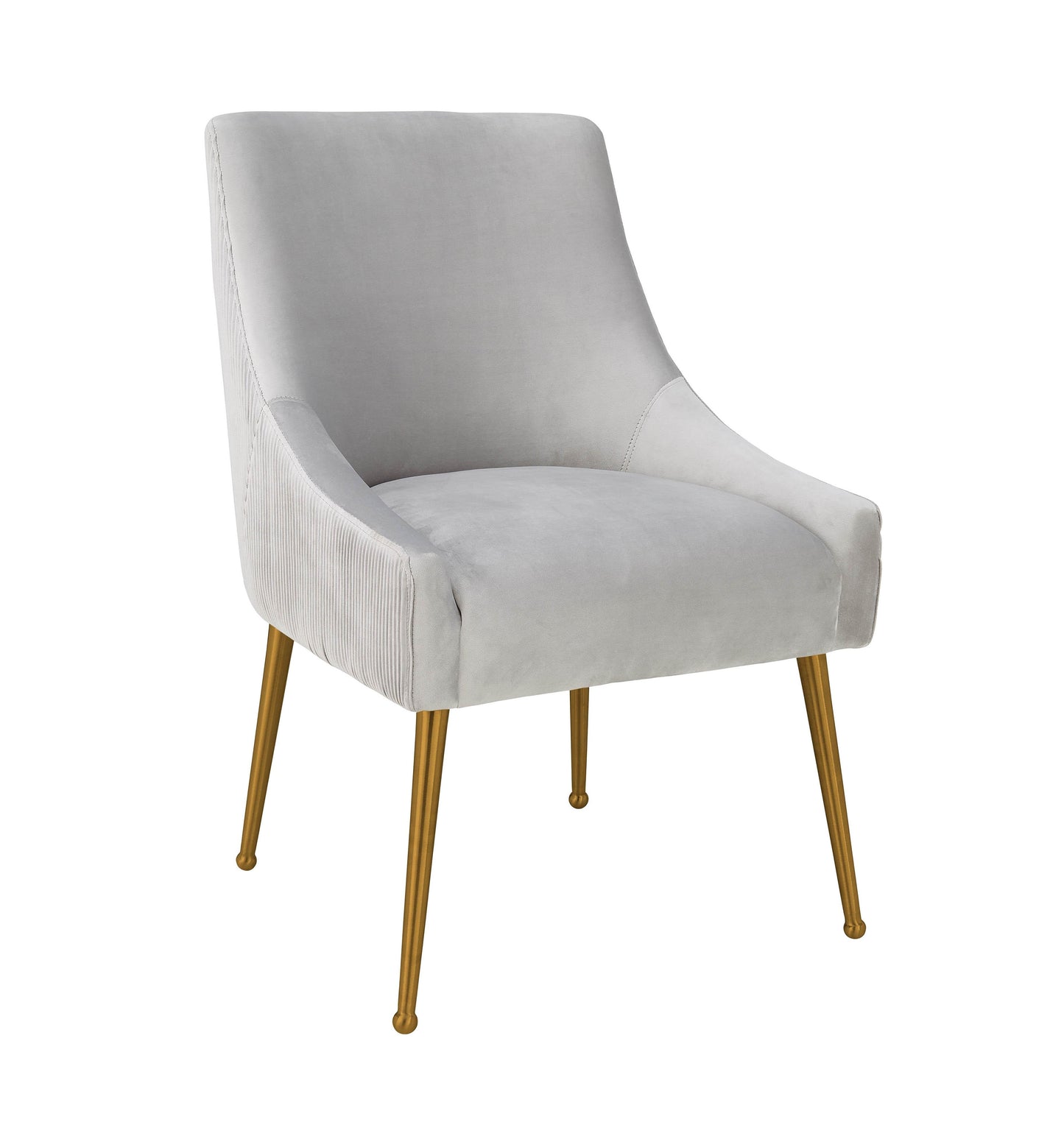 Beatrix Pleated Performance Velvet Dining Chair - Light Grey