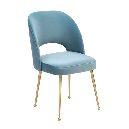 Swell Performance Velvet Dining Chair - Sea Blue
