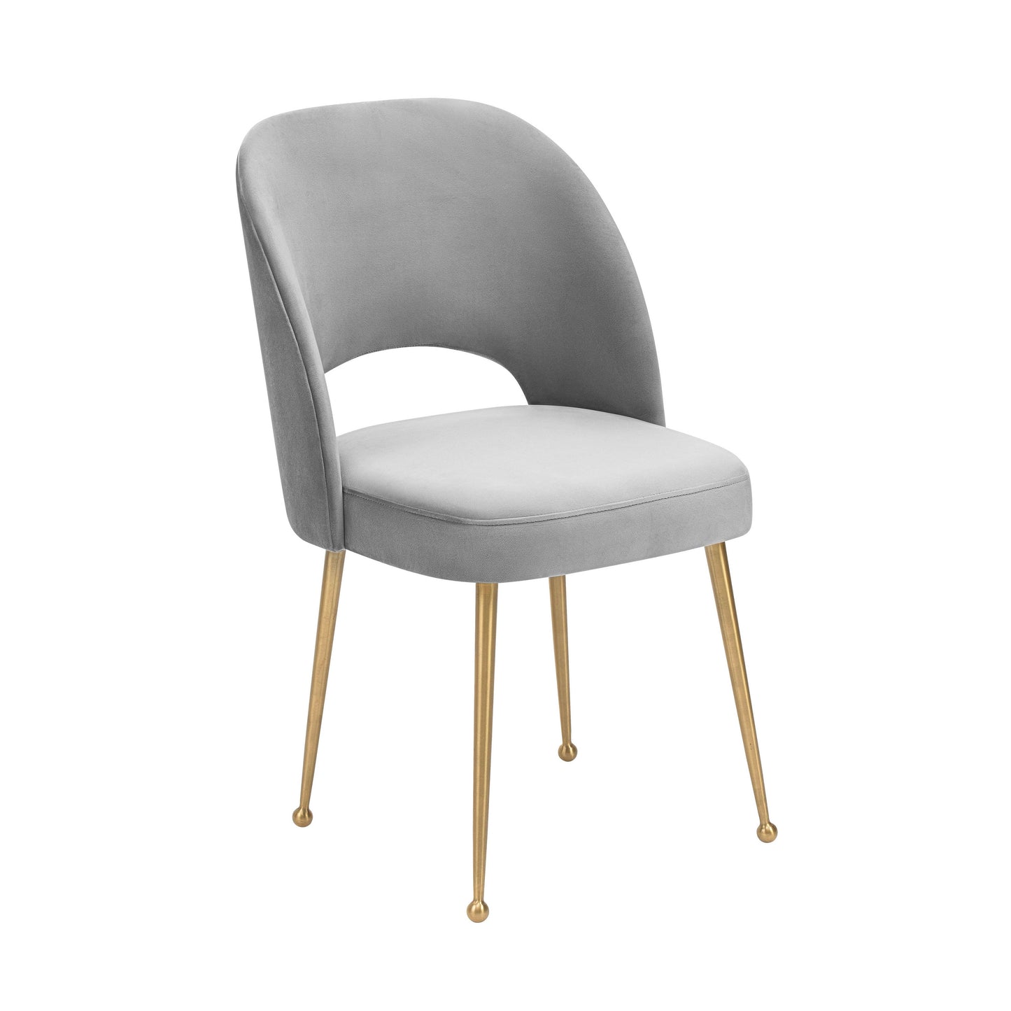 Swell Performance Velvet Dining Chair - Light Grey