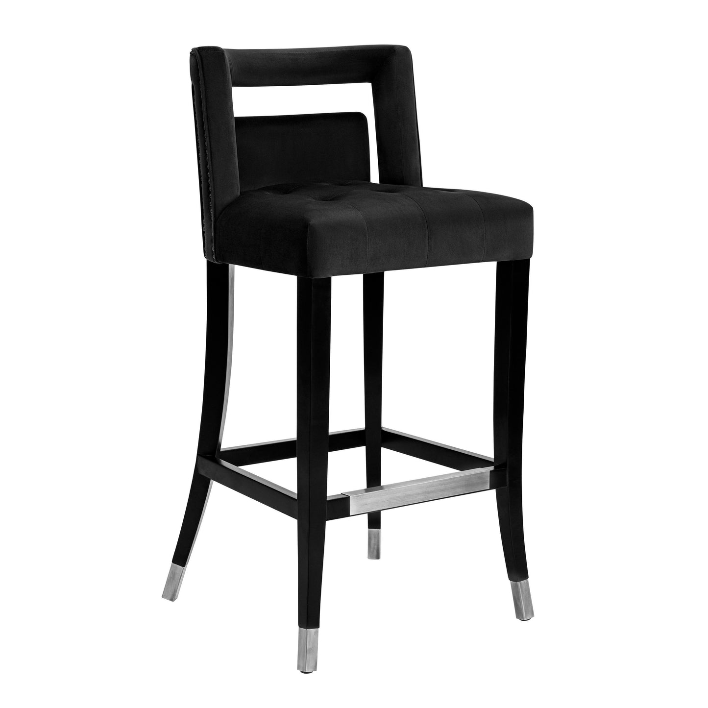 Hart Performance Velvet Stool - Black / Counter Height