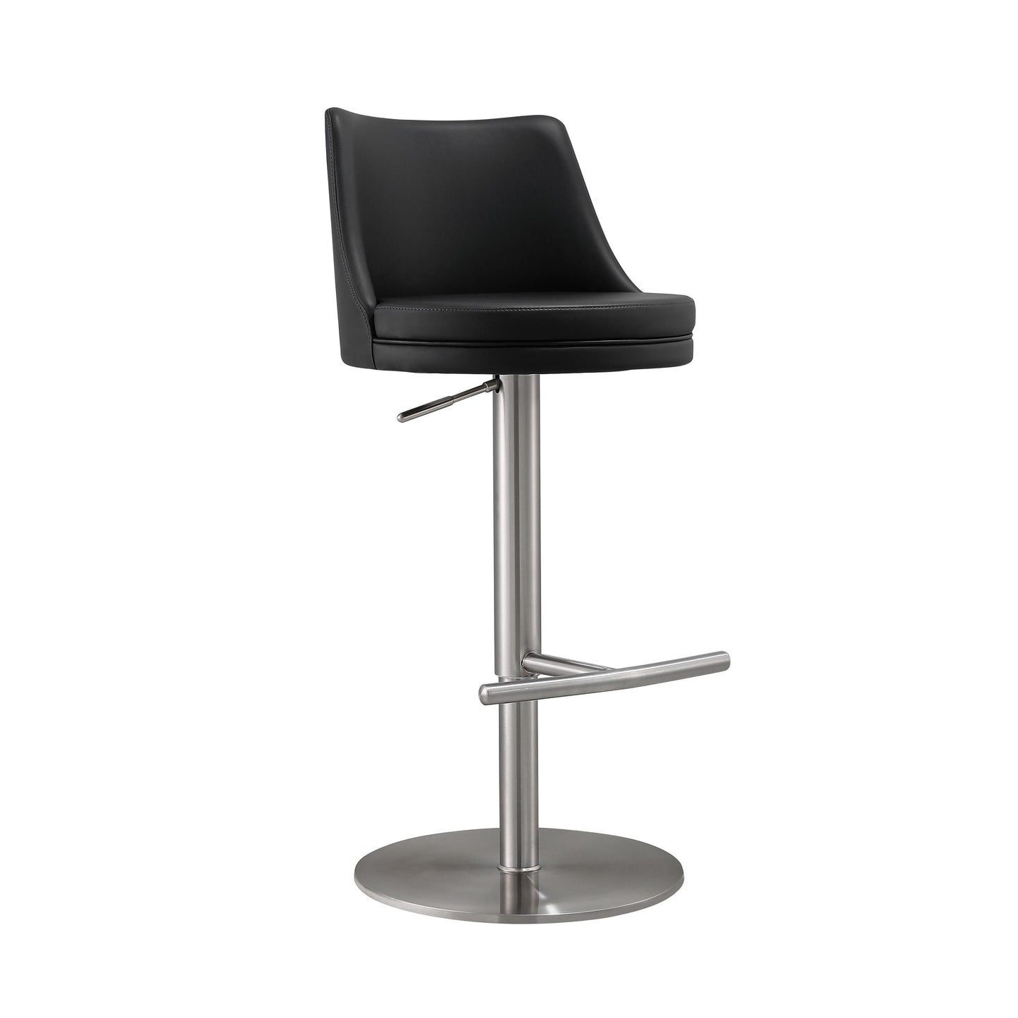 Reagan Performance Vegan Leather Adjustable Stool - Black