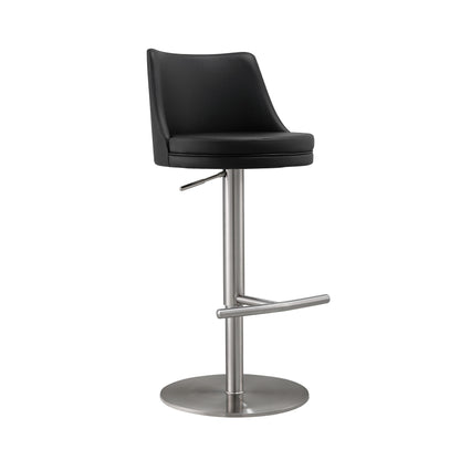 Reagan Performance Vegan Leather Adjustable Stool - Black