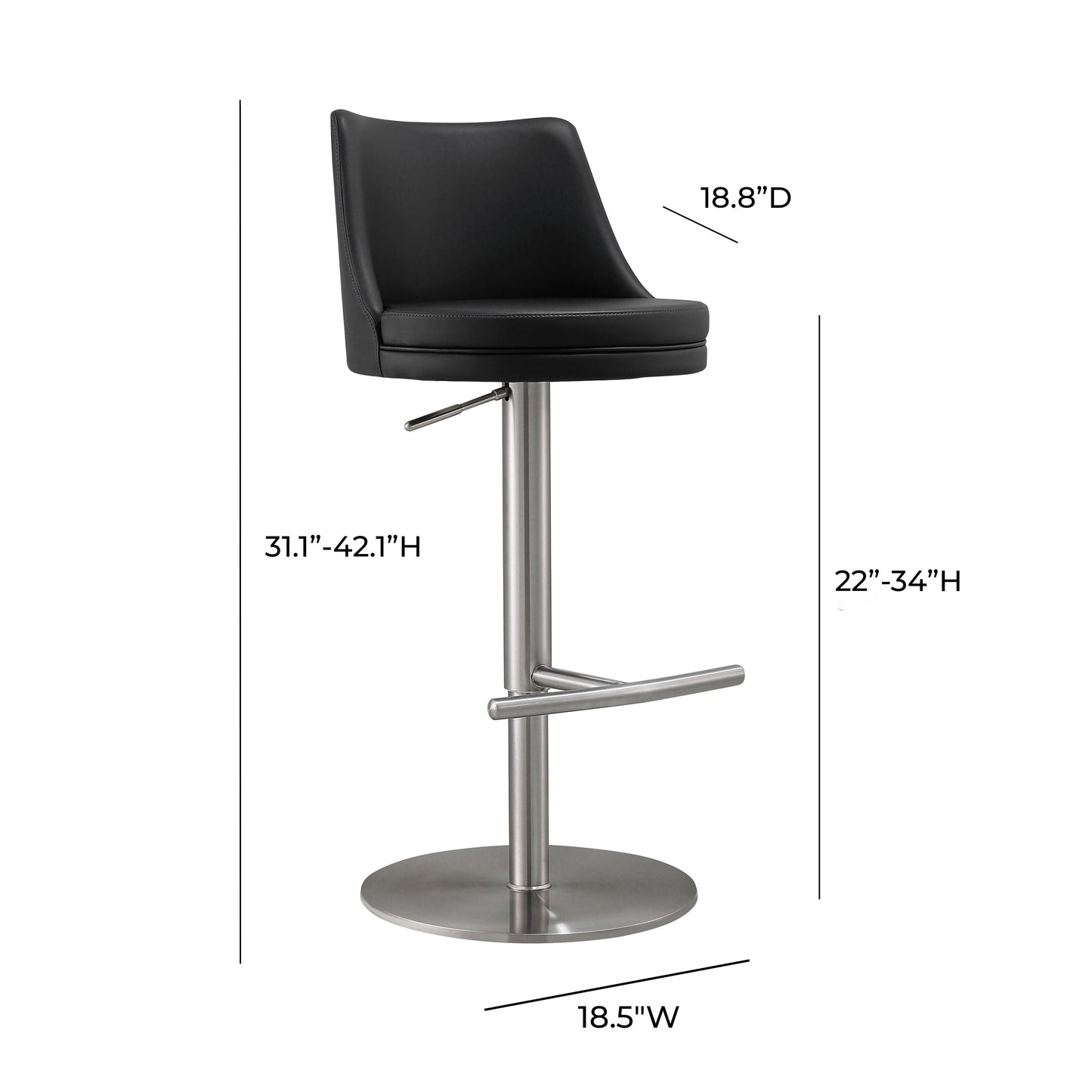 Reagan Performance Vegan Leather Adjustable Stool