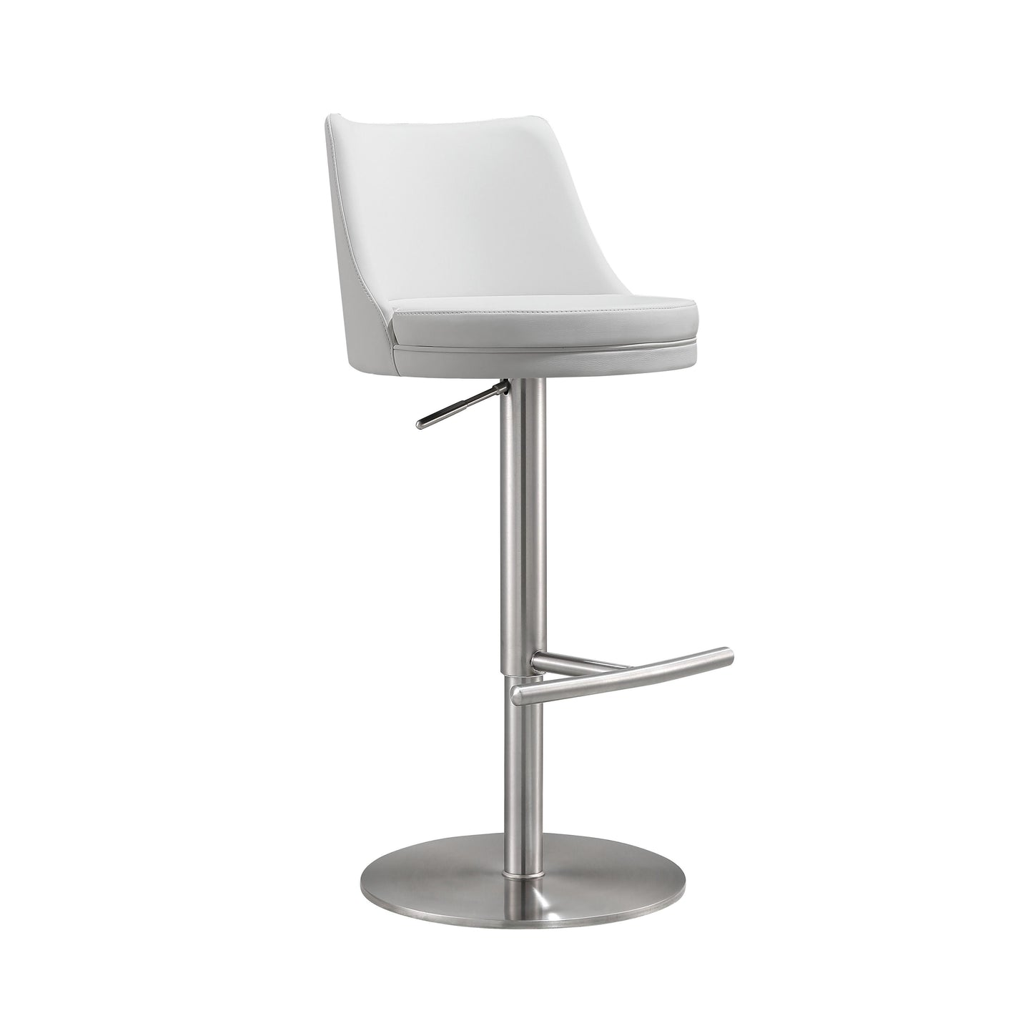 Reagan Performance Vegan Leather Adjustable Stool - White