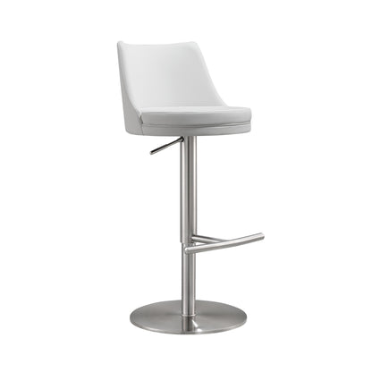 Reagan Performance Vegan Leather Adjustable Stool - White