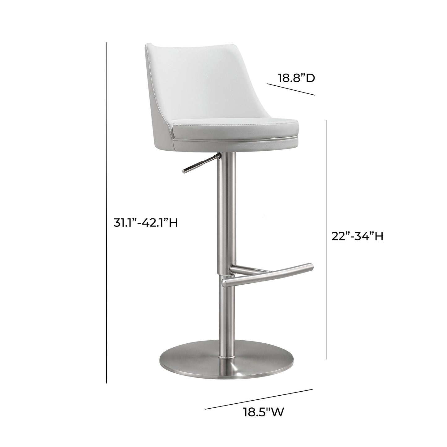 Reagan Performance Vegan Leather Adjustable Stool