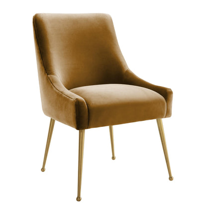 Beatrix Performance Velvet Dining Chair - Cognac