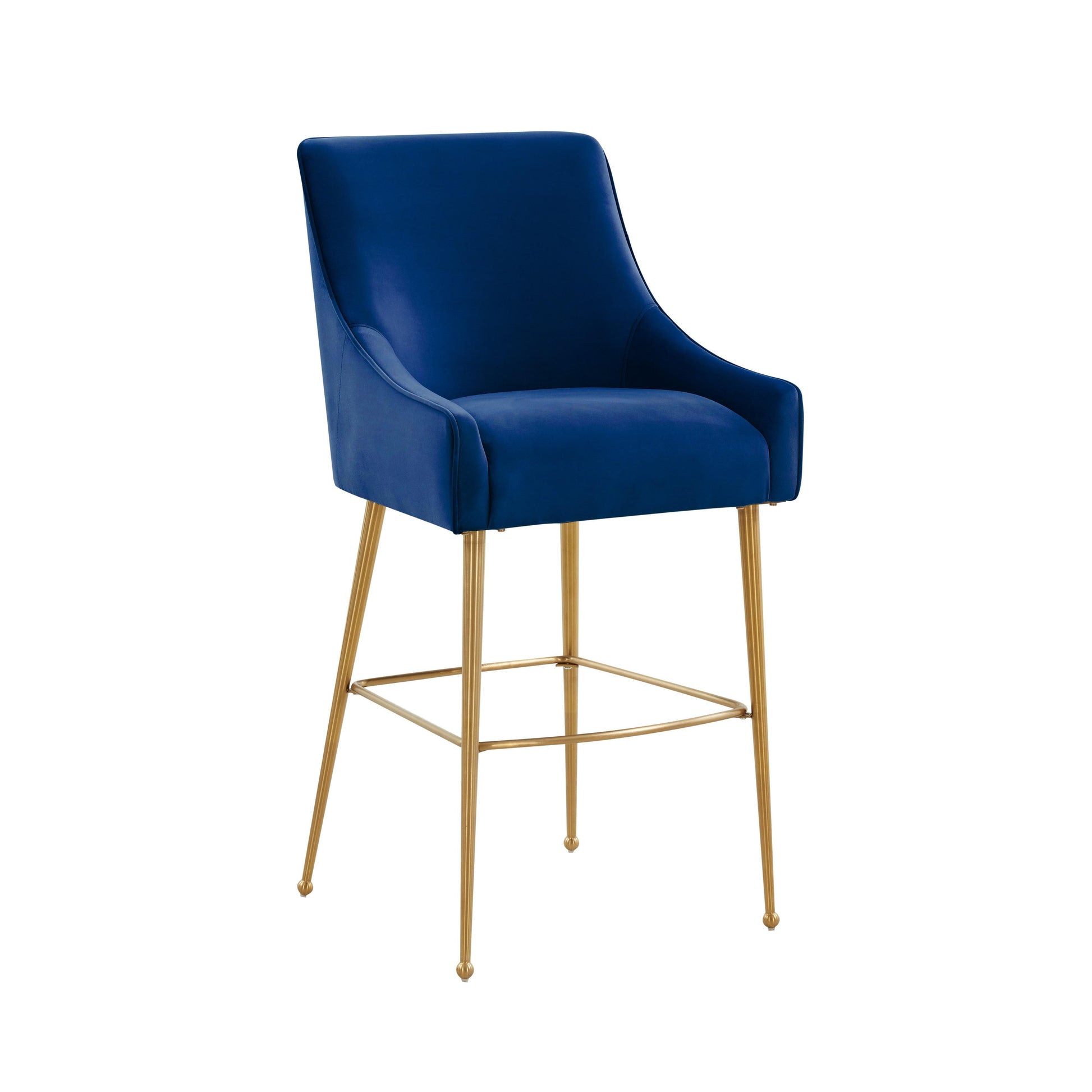 Beatrix Performance Velvet Stool - Navy / Counter Height