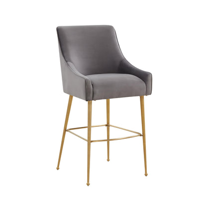 Beatrix Performance Velvet Stool - Dark Grey / Bar Height