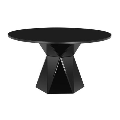 Iris 56" Glass Round Dining Table