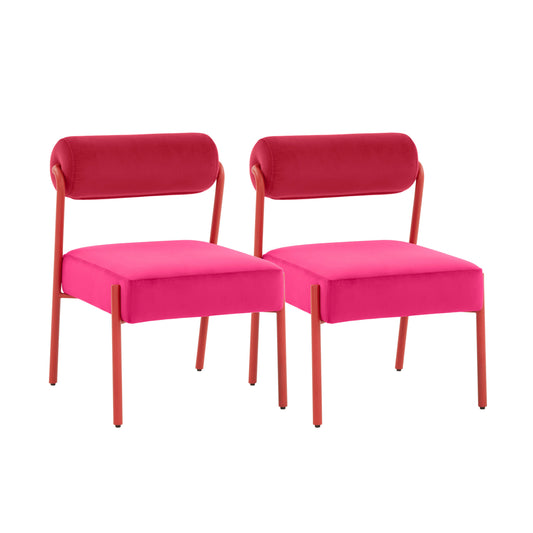 Jolene Performance Velvet Dining Chair - Set of 2 - Pink
