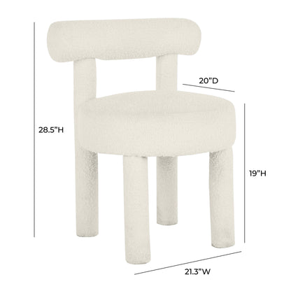 Carmel Cream Performance Boucle Dining Chair
