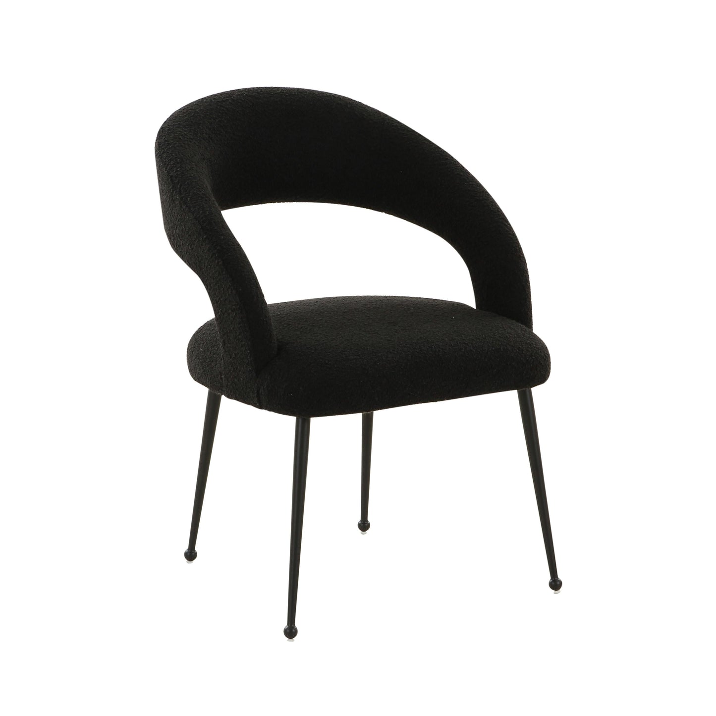Rocco Performance Boucle Dining Chair - Black