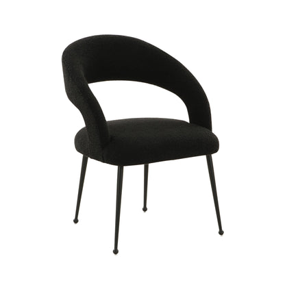 Rocco Performance Boucle Dining Chair - Black