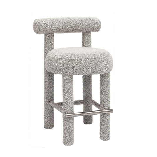Carmel Black &amp; White Performance Boucle Counter Stool
