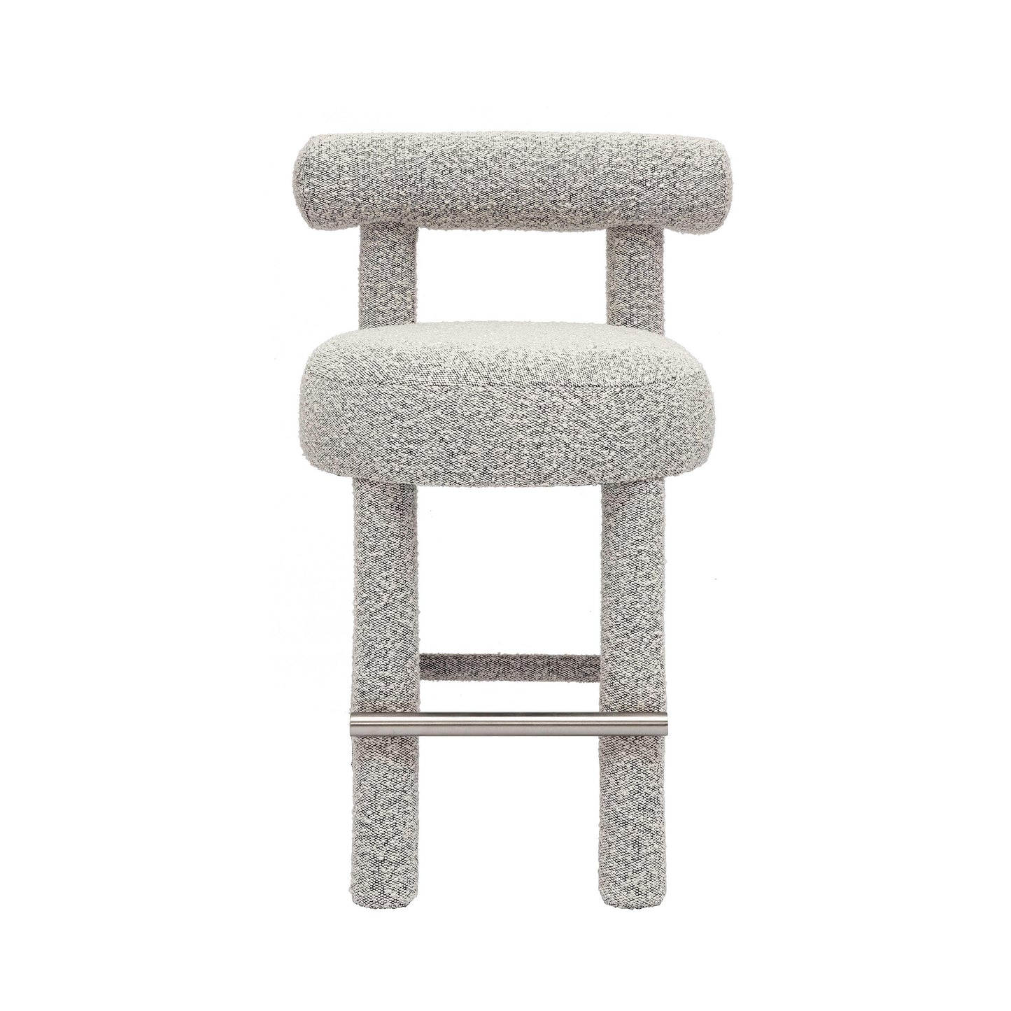 Carmel Black &amp; White Performance Boucle Counter Stool