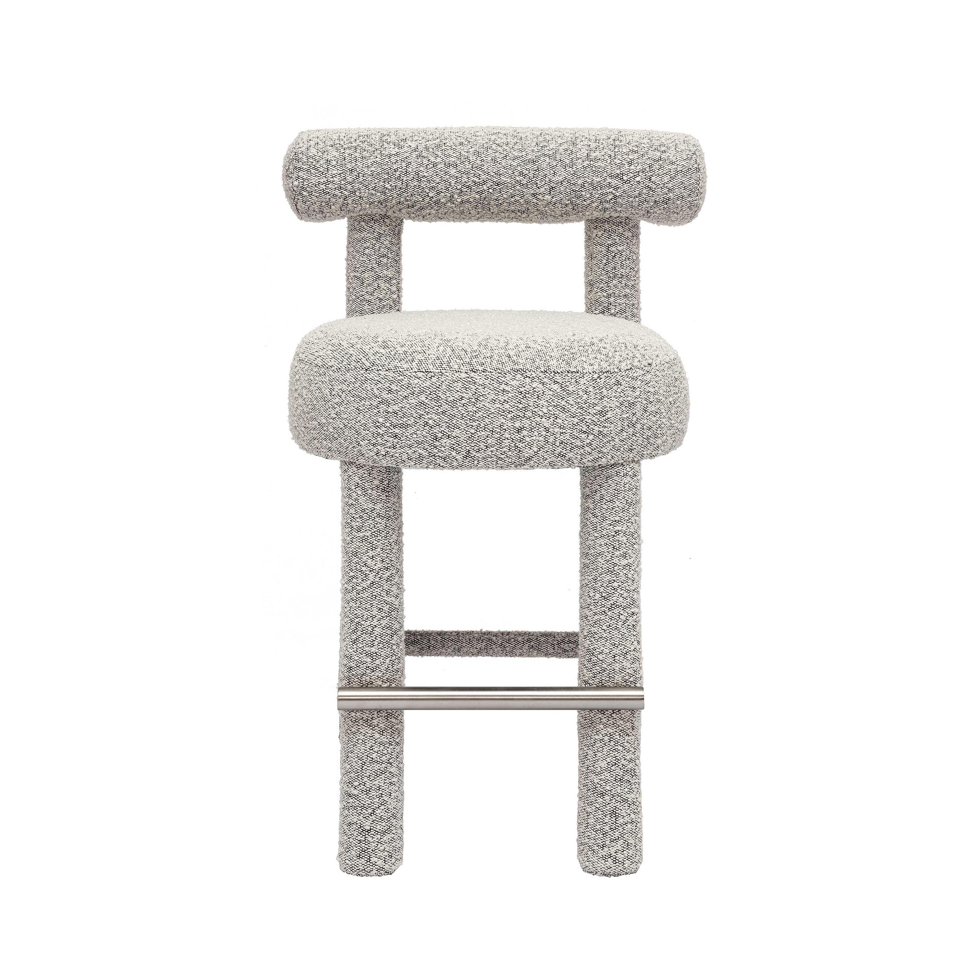 Carmel Black &amp; White Performance Boucle Counter Stool