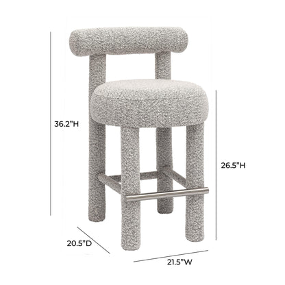 Carmel Black &amp; White Performance Boucle Counter Stool