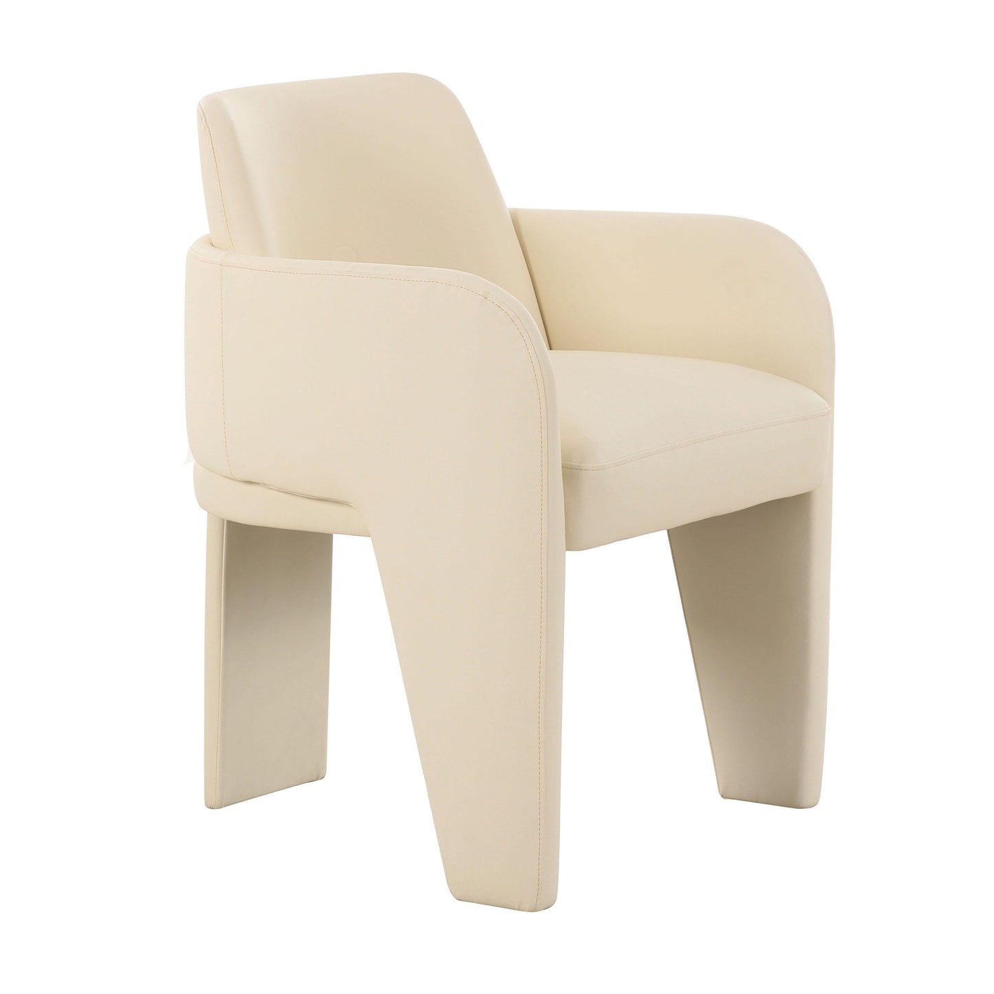Leo Performance Vegan Leather Dining Chair - Cream