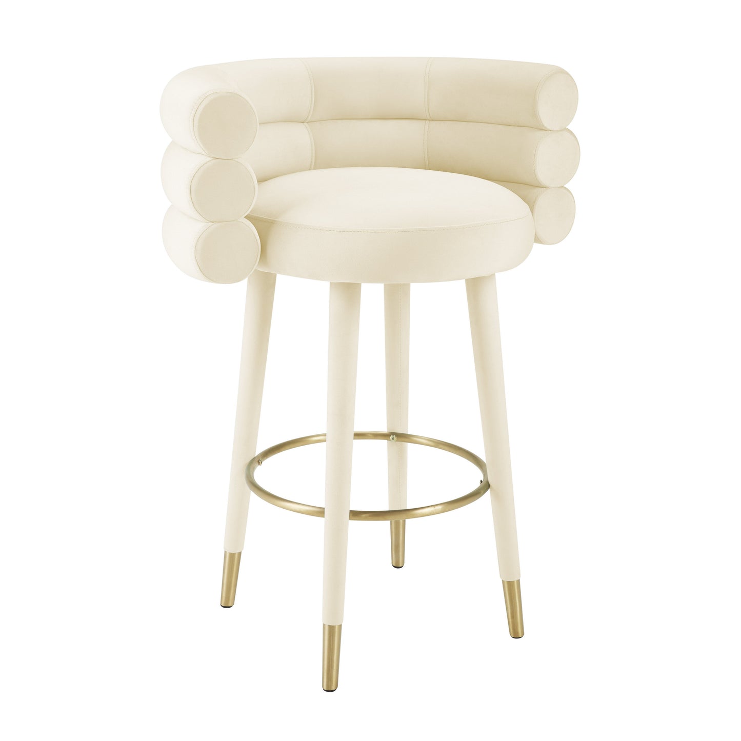 Betty Performance Velvet Stool - Cream / Bar Height