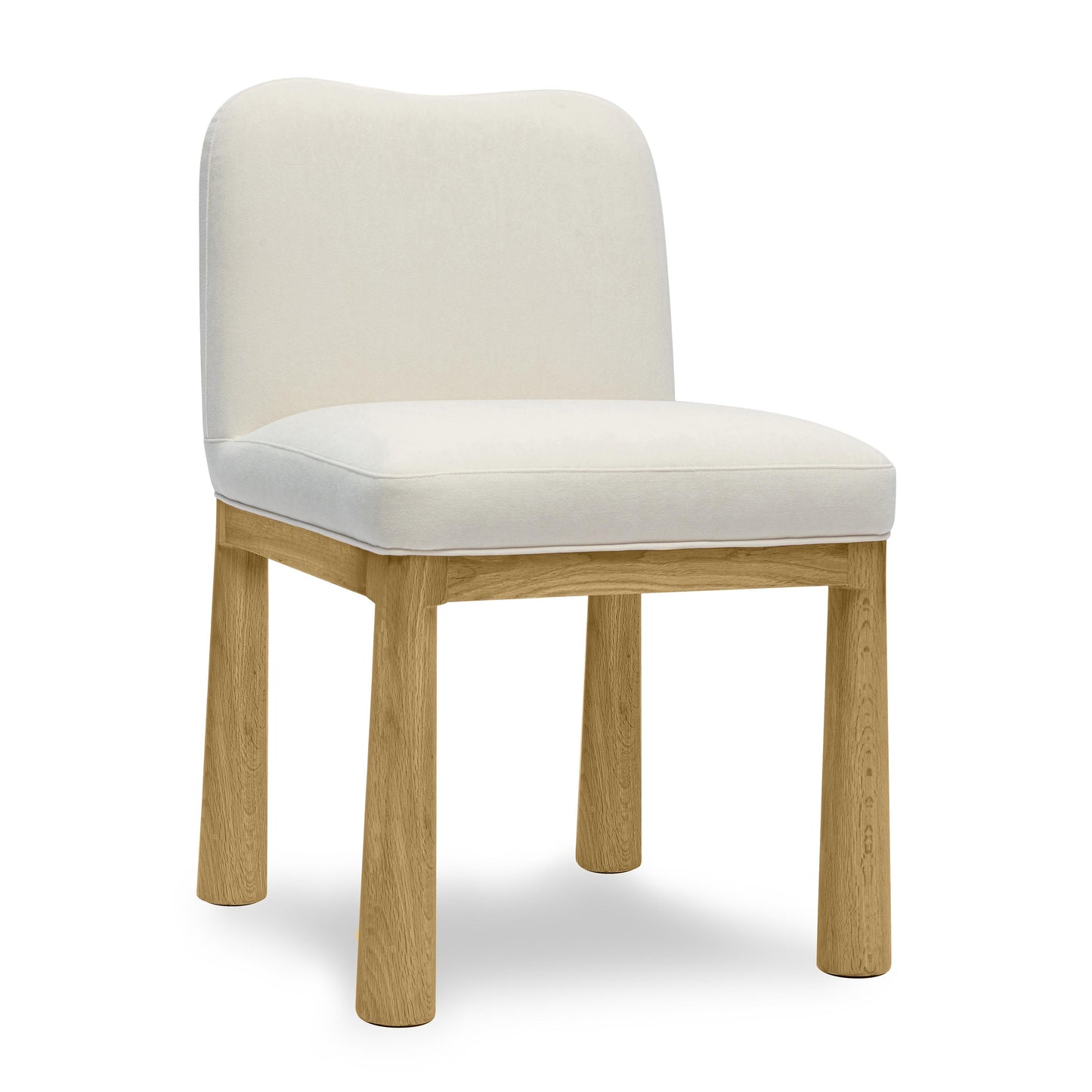 Tiara Performance Velvet and Oak Dining Chair - Cream