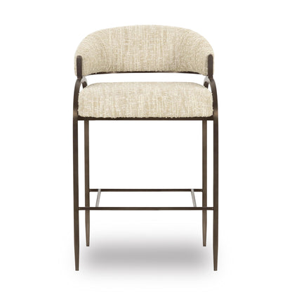Tatum Taupe Textured Performance Boucle Counter Stool