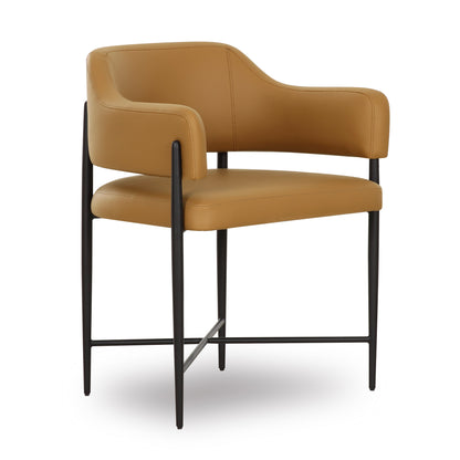 Sezanne Contract-Grade Vegan Leather Dining Chair - Tan