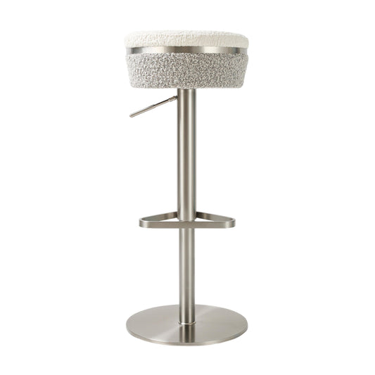 Astro White and Grey Boucle Adjustable Stool - Default Variant