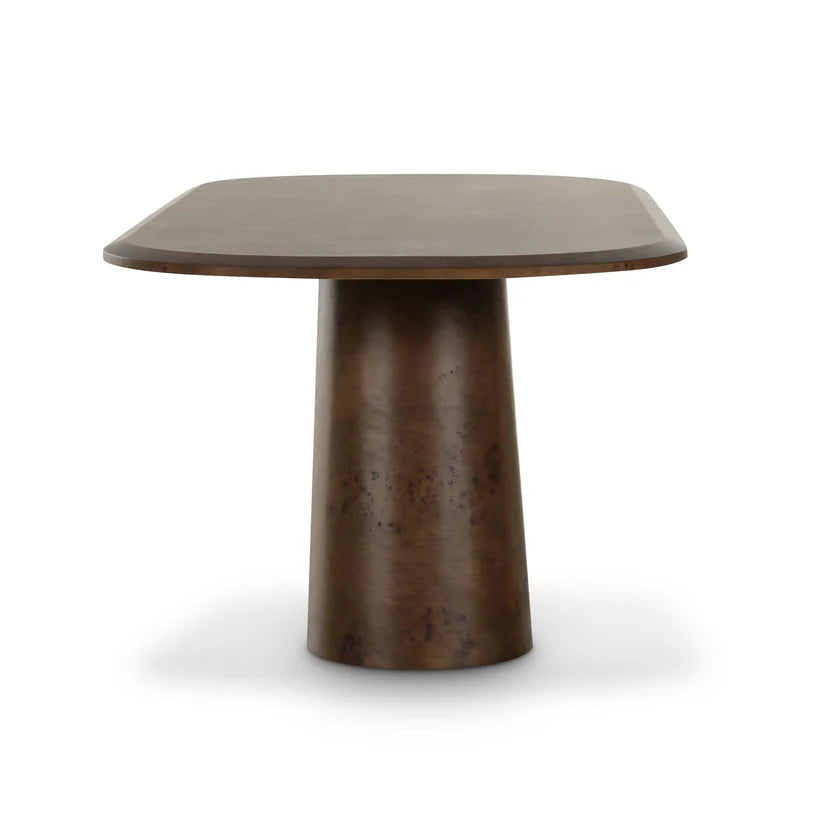 Gladyss 87" Brown Burl Oval Dining Table