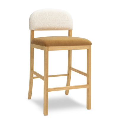 Calla Performance Velvet Counter Stool - Cognac