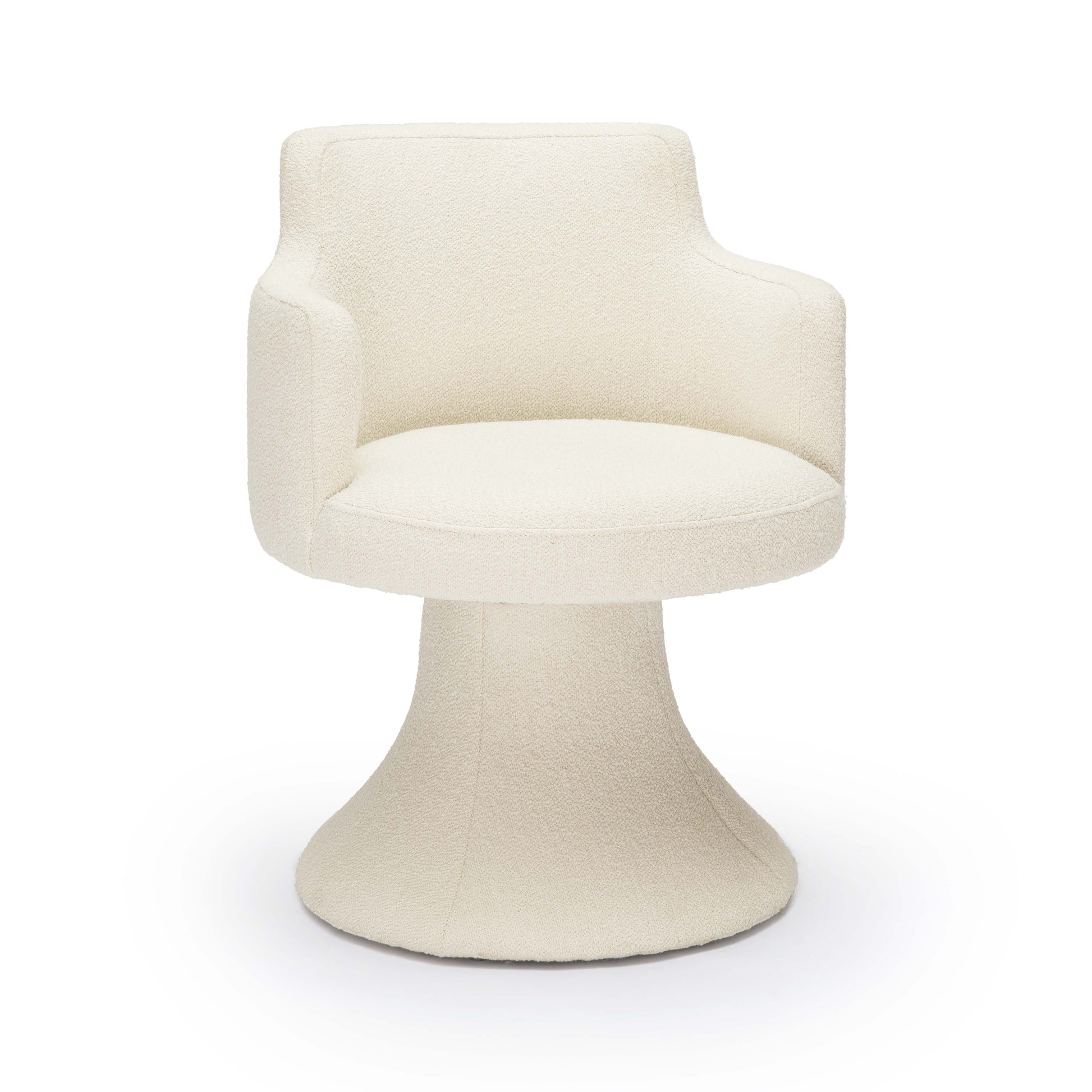 Jeffree Performance Boucle Swivel Dining Chair - Cream