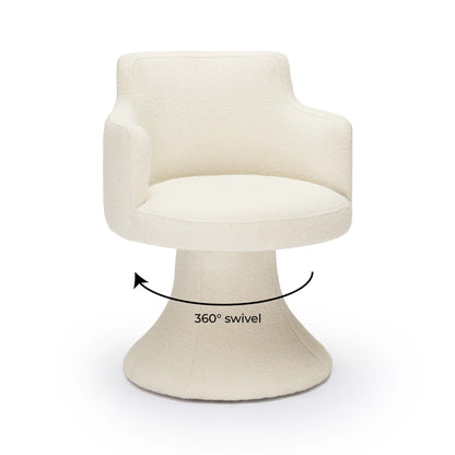 Jeffree Performance Boucle Swivel Dining Chair