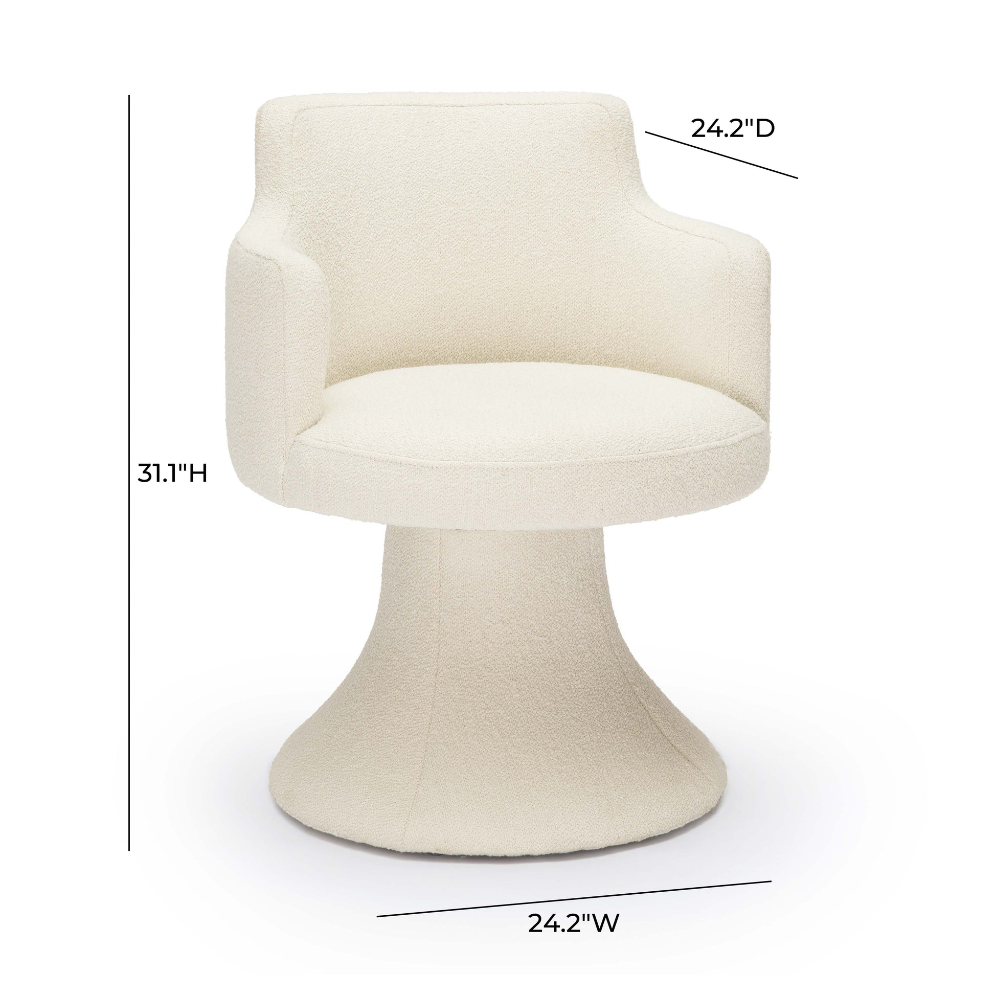 Jeffree Performance Boucle Swivel Dining Chair