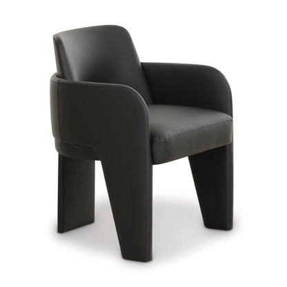 Leo Performance Vegan Leather Dining Chair - Black