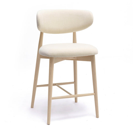 Zinea Performance Textured Velvet Counter Stool - Cream