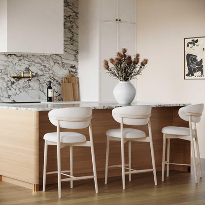 Zinea Performance Textured Velvet Counter Stool