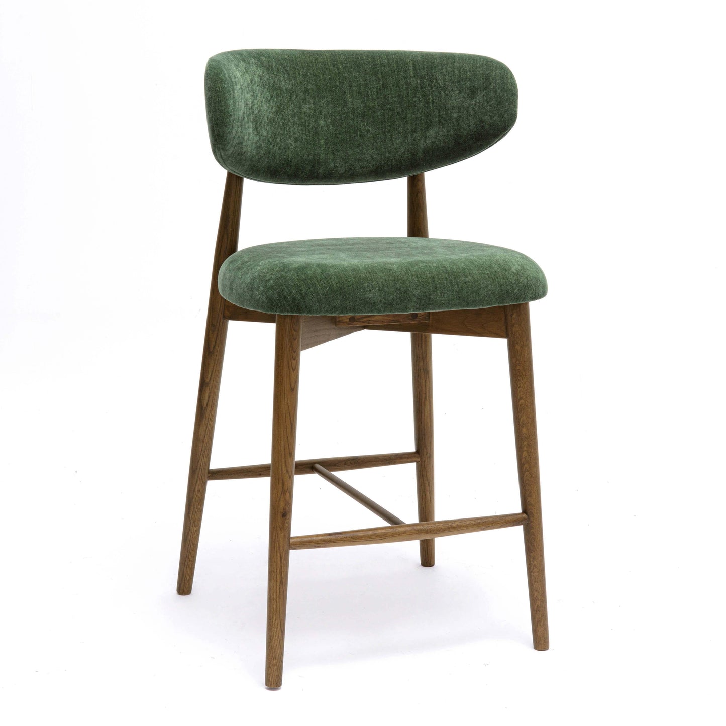 Zinea Performance Textured Velvet Counter Stool - Forest Green