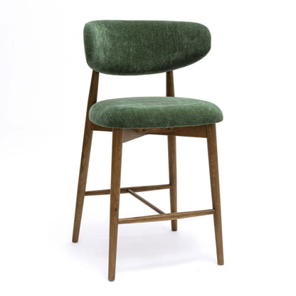 Zinea Performance Textured Velvet Counter Stool - Forest Green
