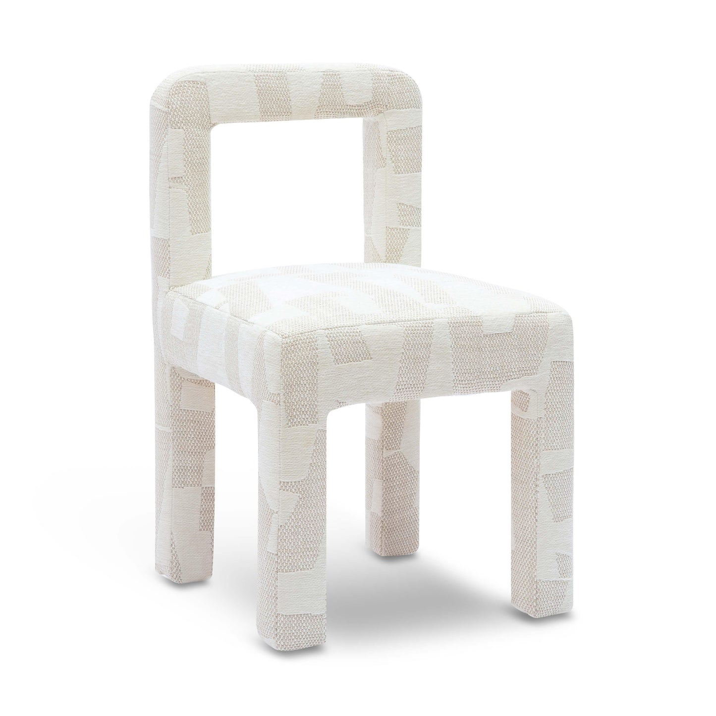 Hazel Cream Patterned Performance Jacquard Dining Chair - Default Variant