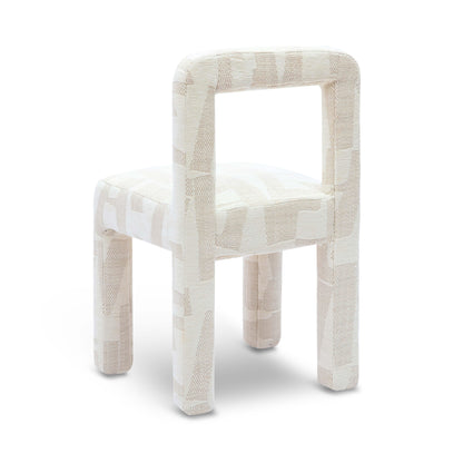 Hazel Cream Patterned Performance Jacquard Dining Chair