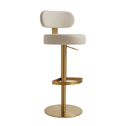 Primrose Cream Textured Performance Fabric Adjustable Stool - Default Variant