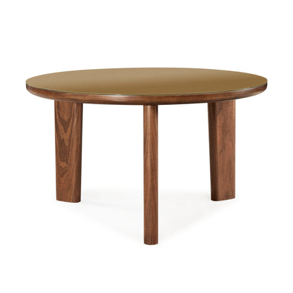 Oani 51" Walnut and Glass Round Dining Table - Default Variant