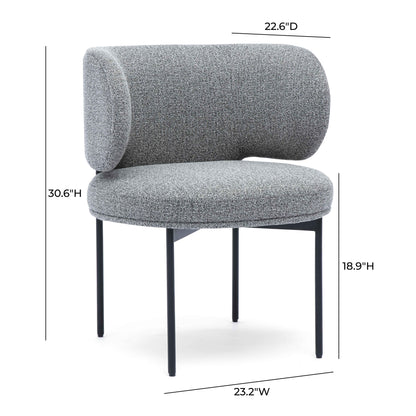Maureen Speckled Grey Performance Boucle Dining Chair