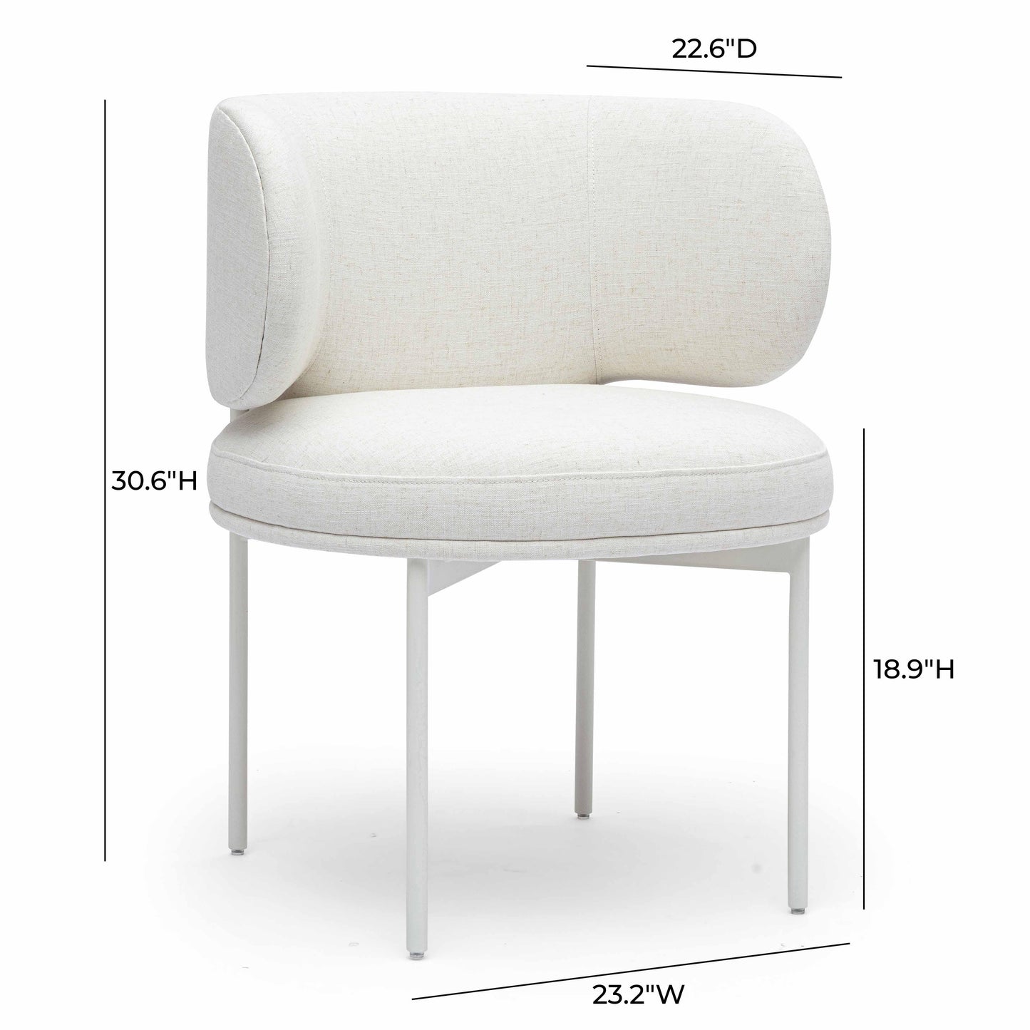 Maureen Cream Performance Upcycled Linen Dining Chair