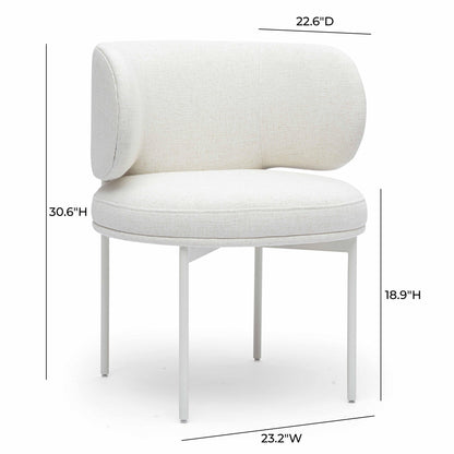 Maureen Cream Performance Upcycled Linen Dining Chair