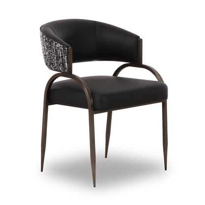 Tatum 2-Tone Performance Vegan Leather Dining Chair - Black