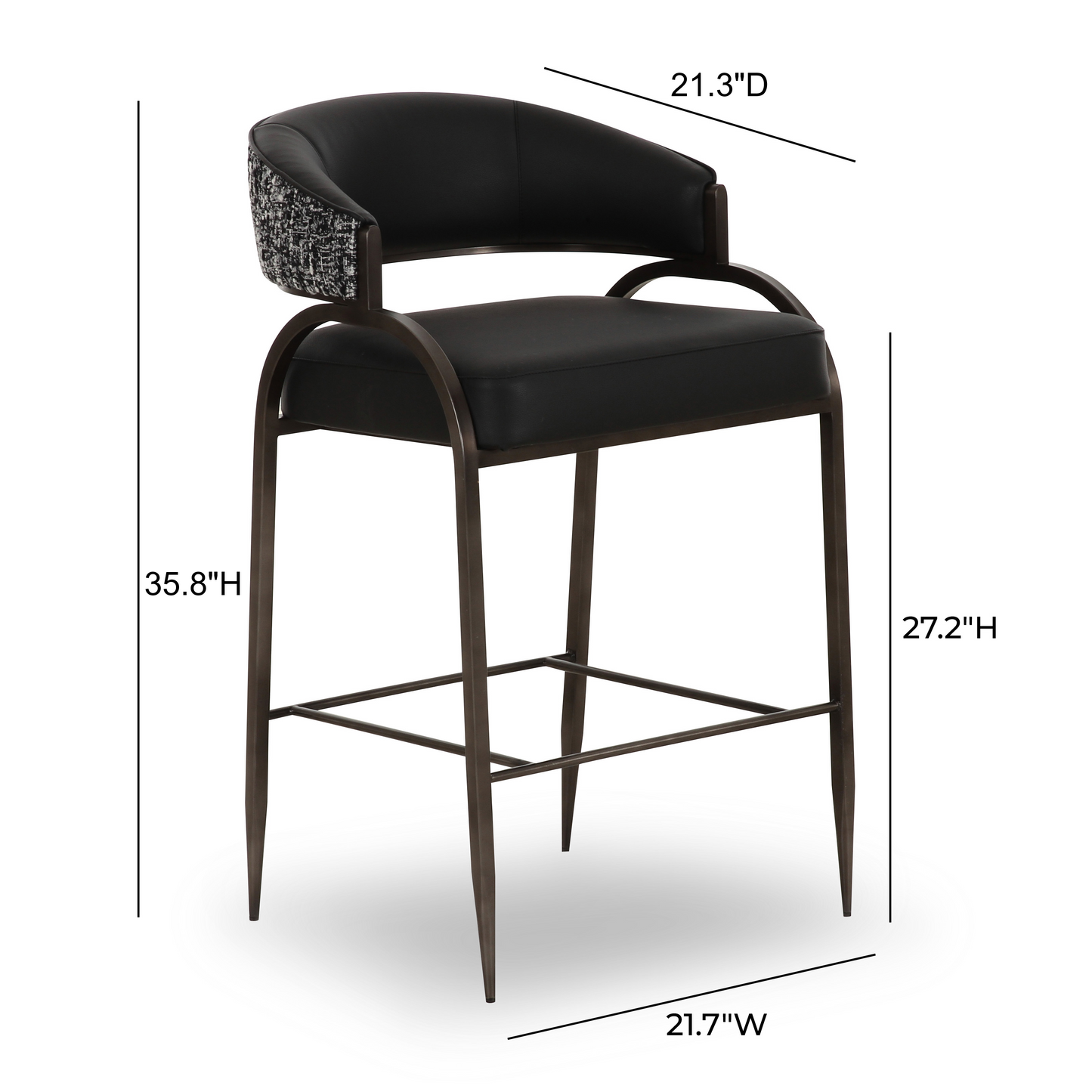 Tatum 2-Tone Performance Vegan Leather Counter Stool